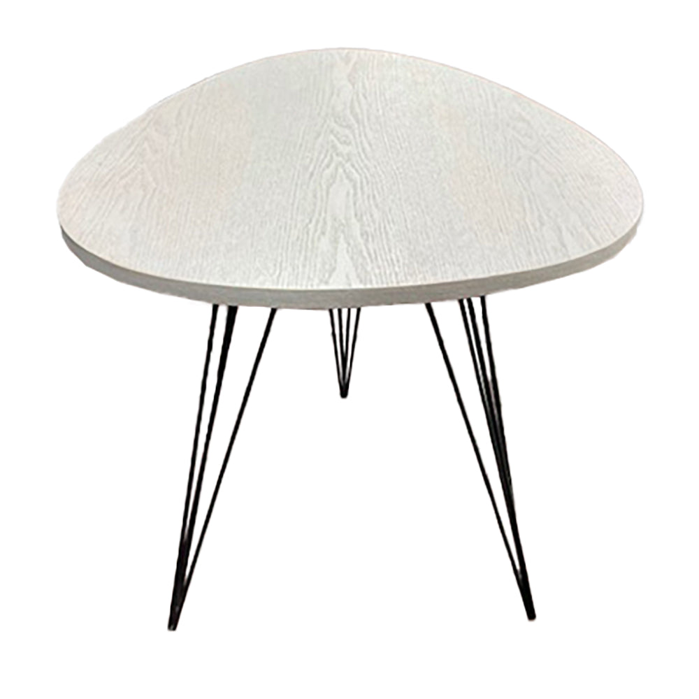 Small White Side Table w/ Black Wire Legs