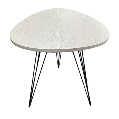 Small White Side Table w/ Black Wire Legs