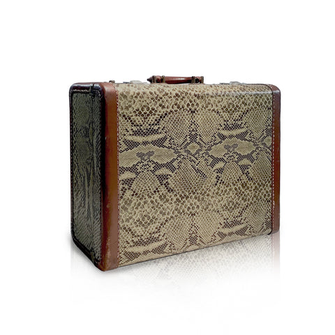 Small Square Snake Skin Suitcase