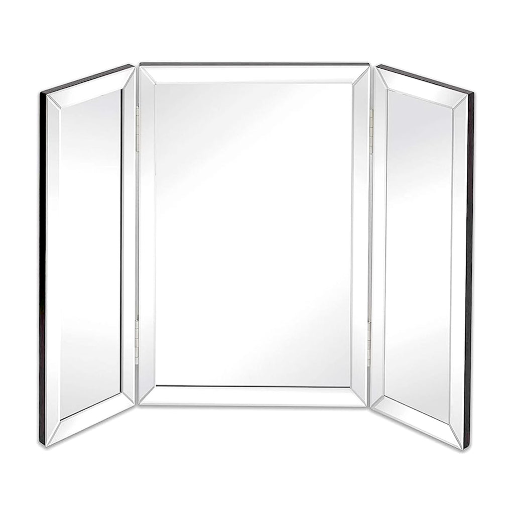 Tri Fold Tabletop Beveled Mirror