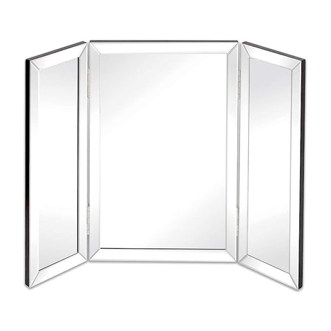 Tri Fold Tabletop Beveled Mirror