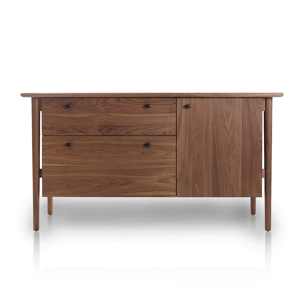 Walnut Contemporary Office Credenza