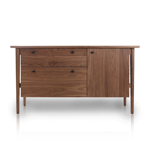 Walnut Contemporary Office Credenza