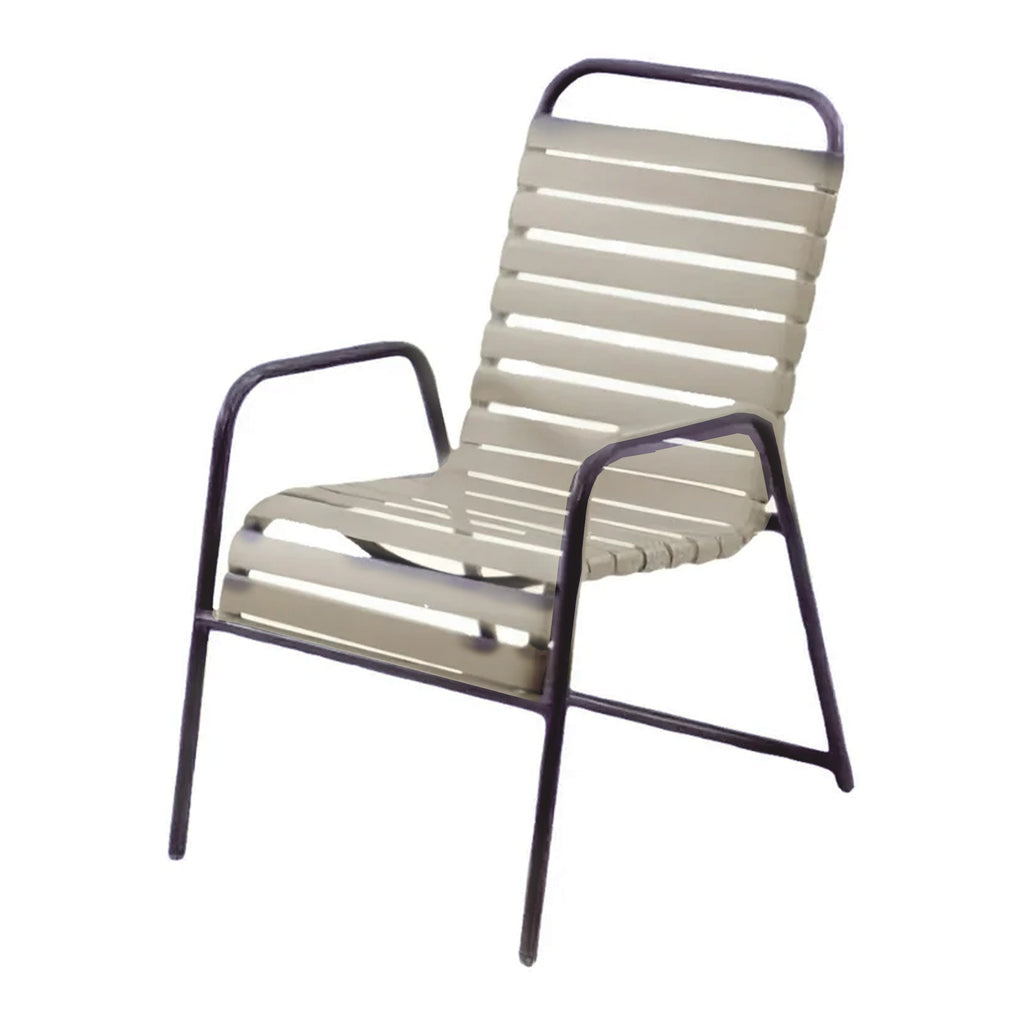 White Vinyl Strap Lawn Chair