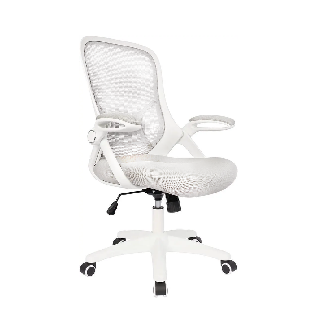 White Mesh Rolling Office Chair