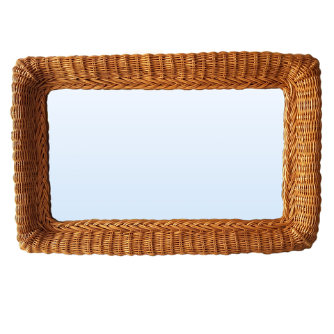 Wicker Rectangular Wall Mirror