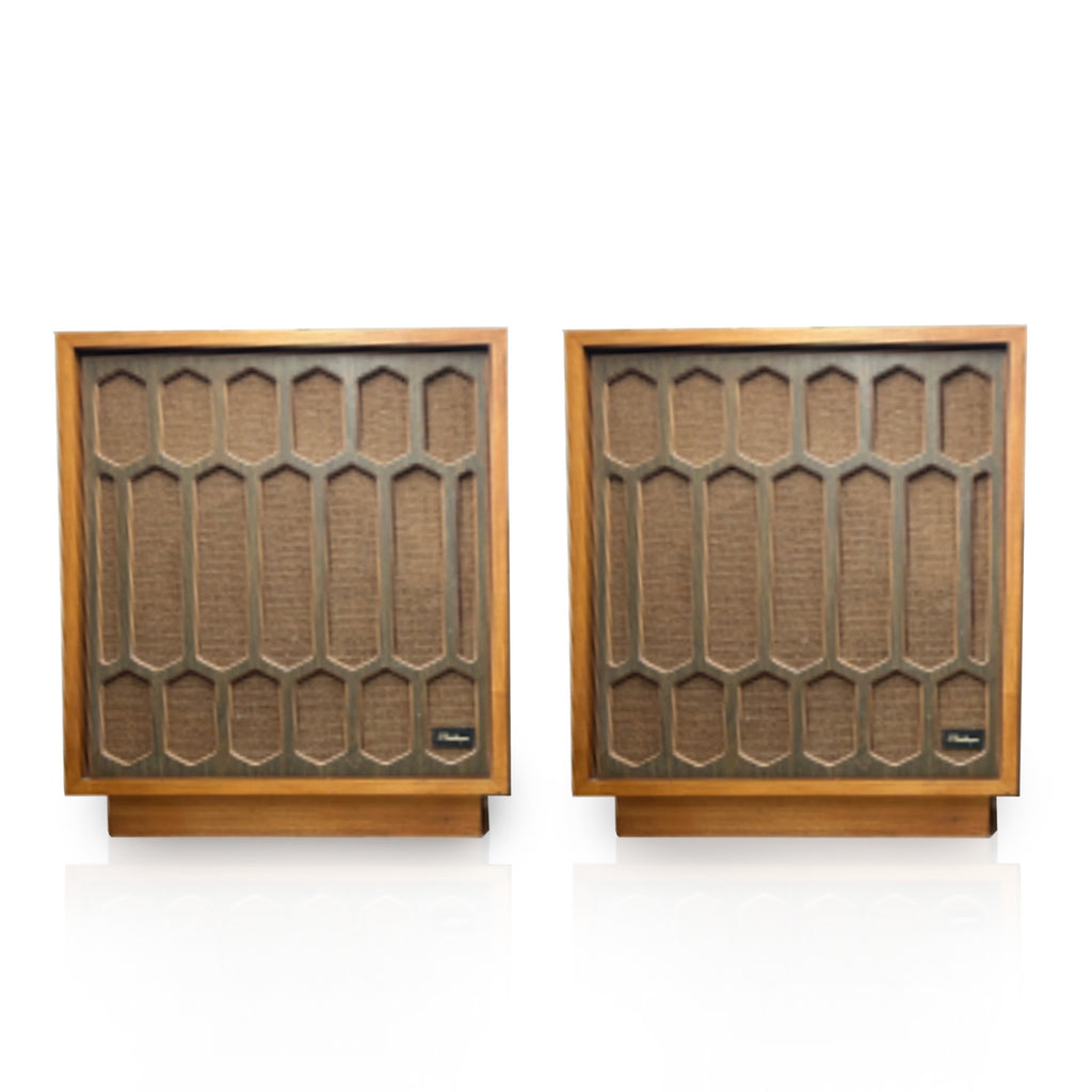Pair of Wooden Square Vintage Speakers