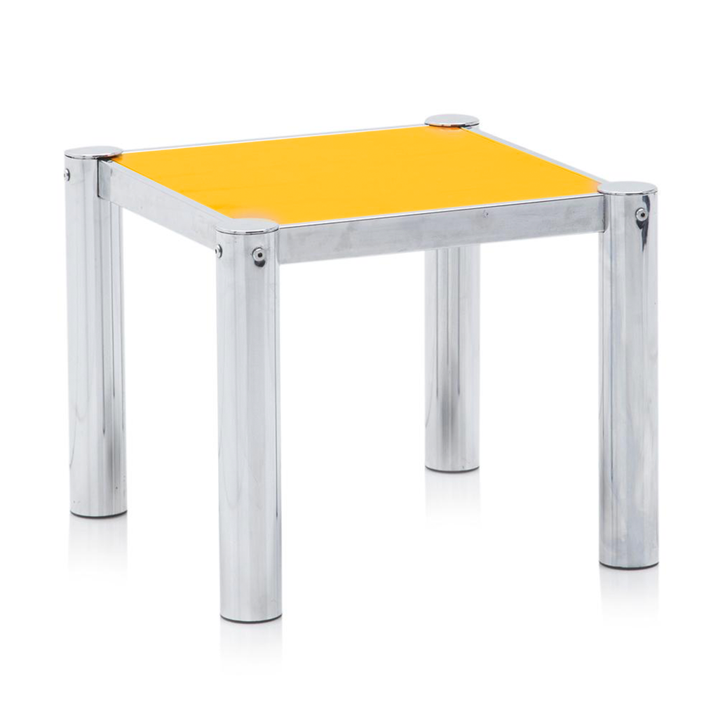 Yellow & Chrome Side Table