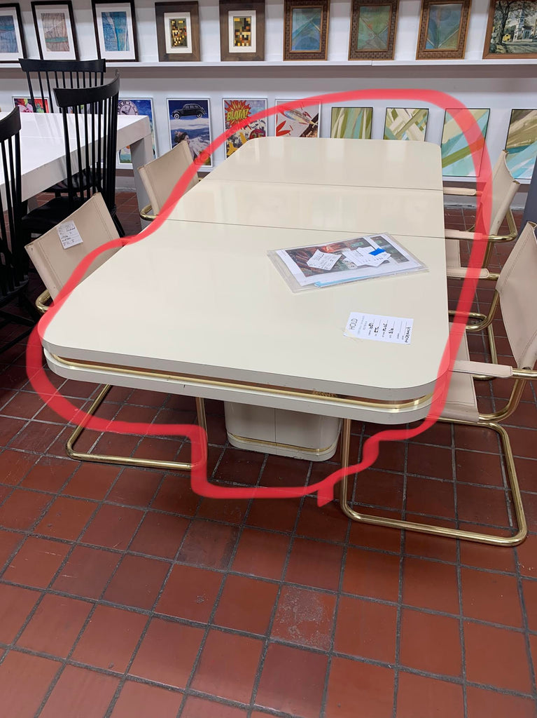 Cream and Gold Lacquer Dining Table