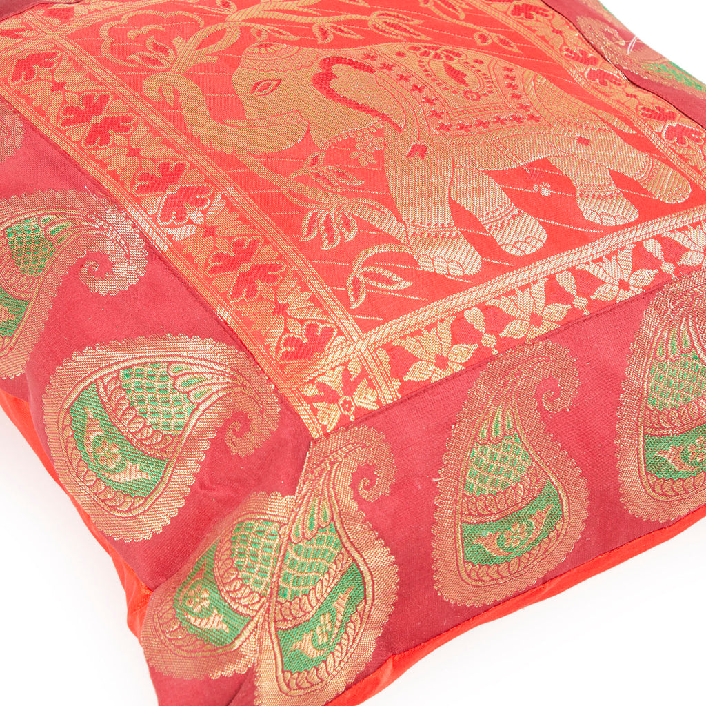 Red Silk Sari Pillow