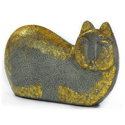 Gold Grey Cat Sculpture (A+D)