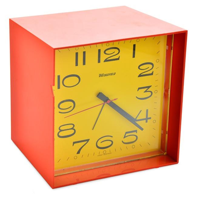 Wedgefield - Orange Cube Clock
