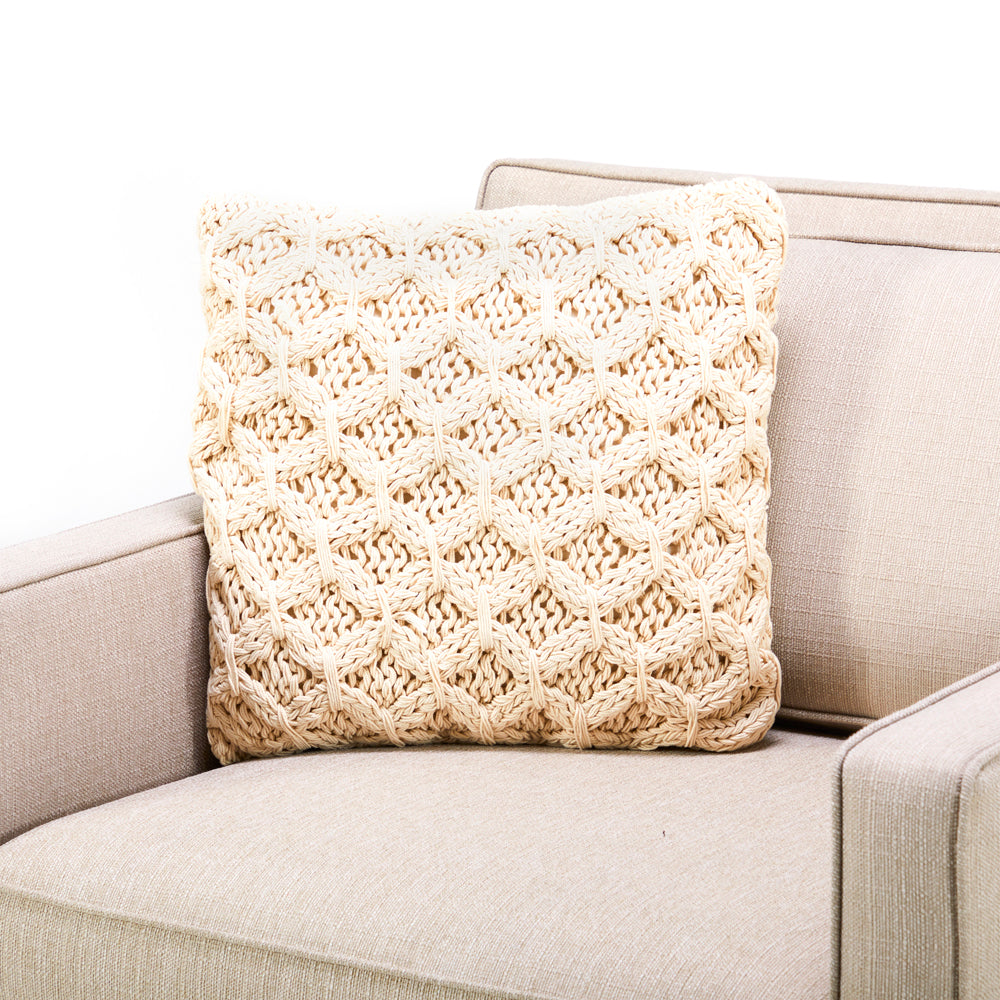 Beige Thick Knit Pillow