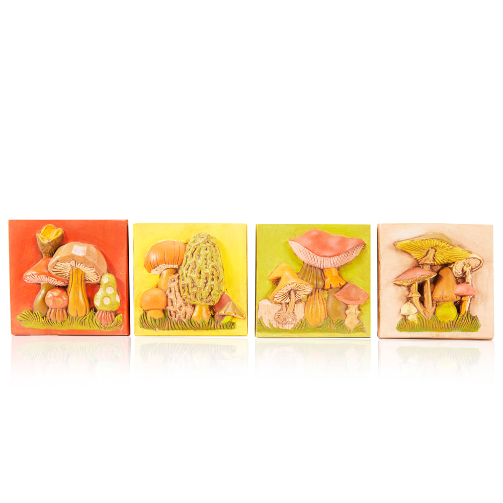 0088 (A+D) Yellow Ceramic Mushroom Art