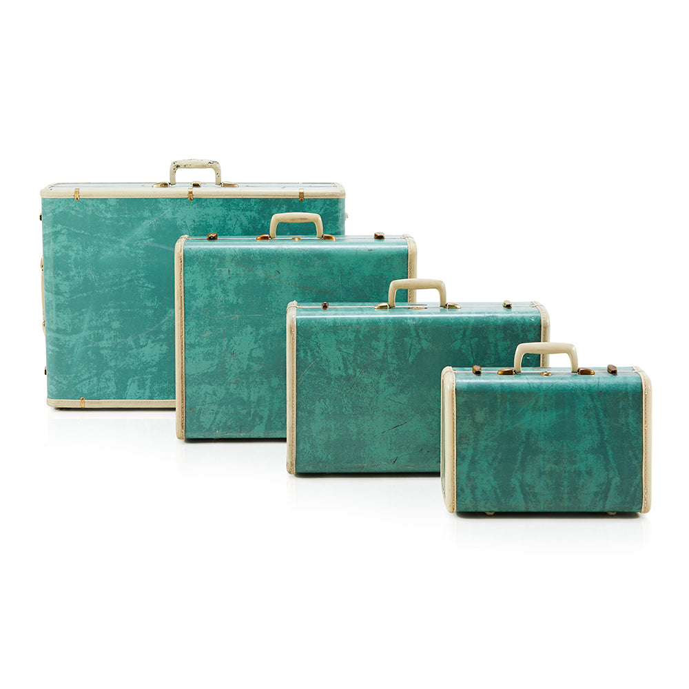 Medium-Small Vintage Turquoise Suitcase