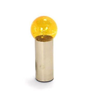 Chrome Cylinder Table Lamp with Yellow Bulb