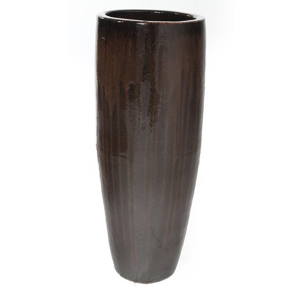 Streaky Glaze Brown Planter