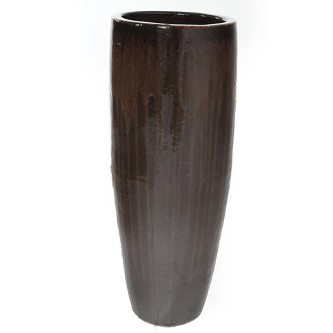 Streaky Glaze Brown Planter