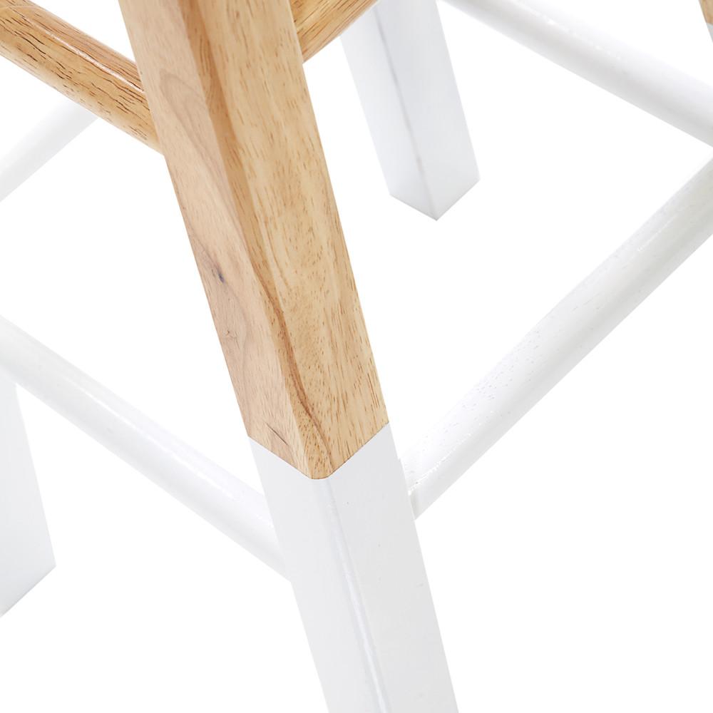 Wood Stool with White Dipped Legs