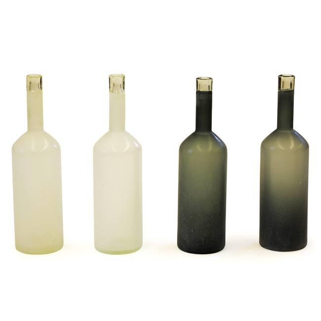 White Frosted Wine Glass Bottles