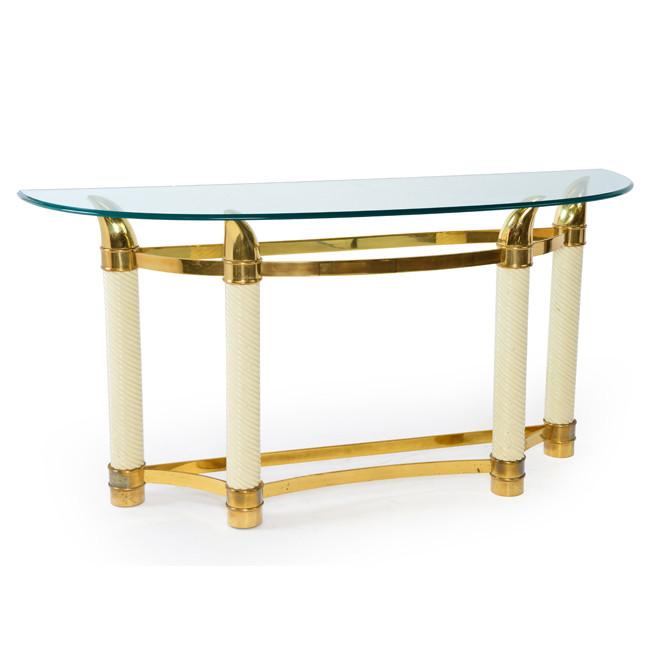 Gold & White Horn Console Table