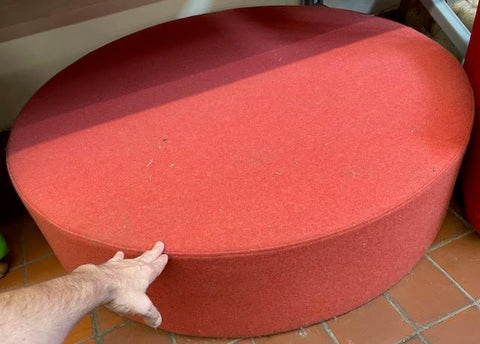 Large Round Pink Ottoman
