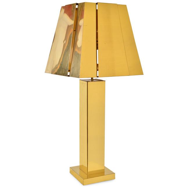 Brass Square Column Table Lamp