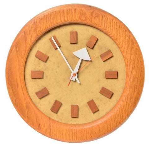 Round Wood Framed Wall Clock