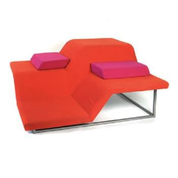 Huge Red Fabric Square Playpen Bench Seating