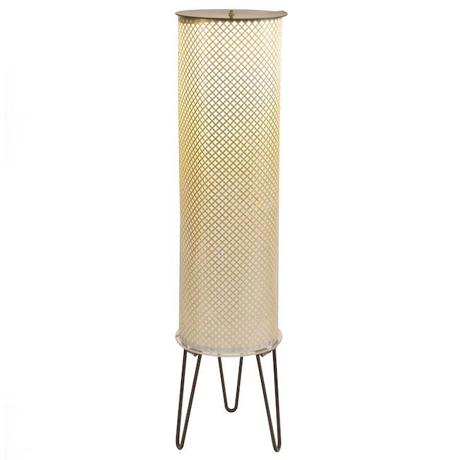 Patterned Metal Cylinder Floor Lamp