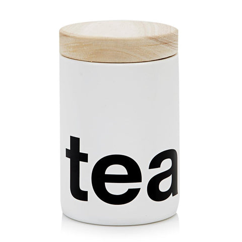 White Black Ceramic Letter Tea Container (A+D)
