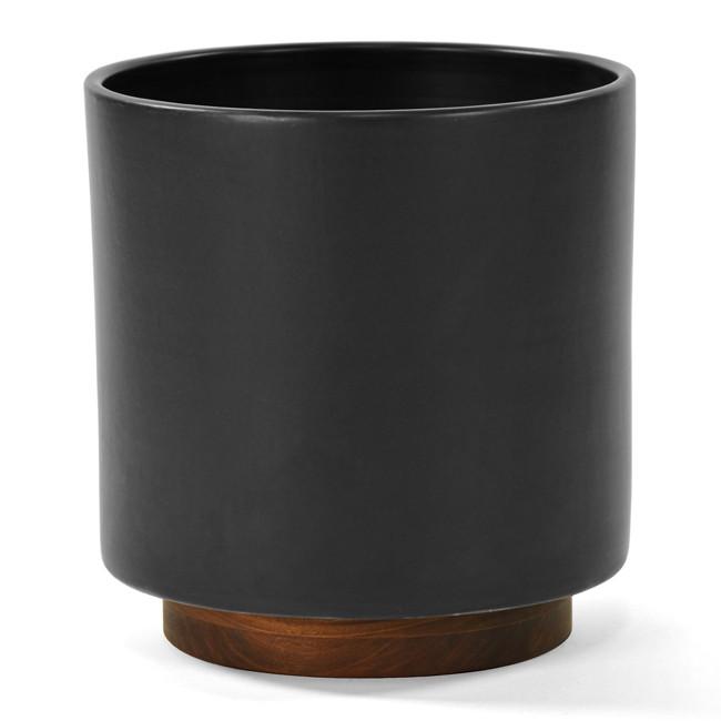 Case Study Ceramic Cylinder with Plinth - Black