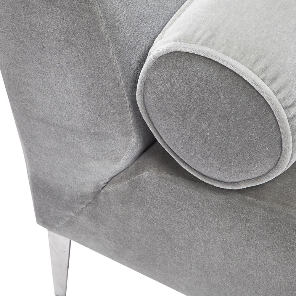 Grey Velvet Chaise Sofa