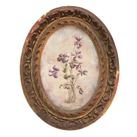 1071 (A+D) Purple Floral Oval