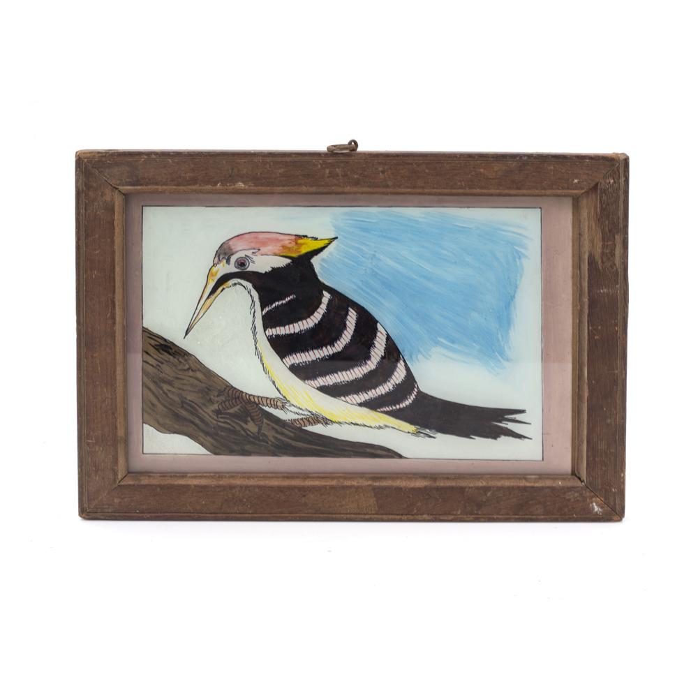 1115 (A+D) India Glass Black Woodpecker