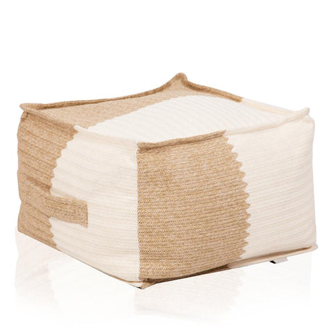 Tan and Cream Pouf