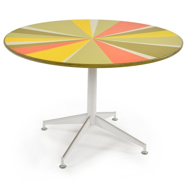 Round Dining Table - Multi Color Slices