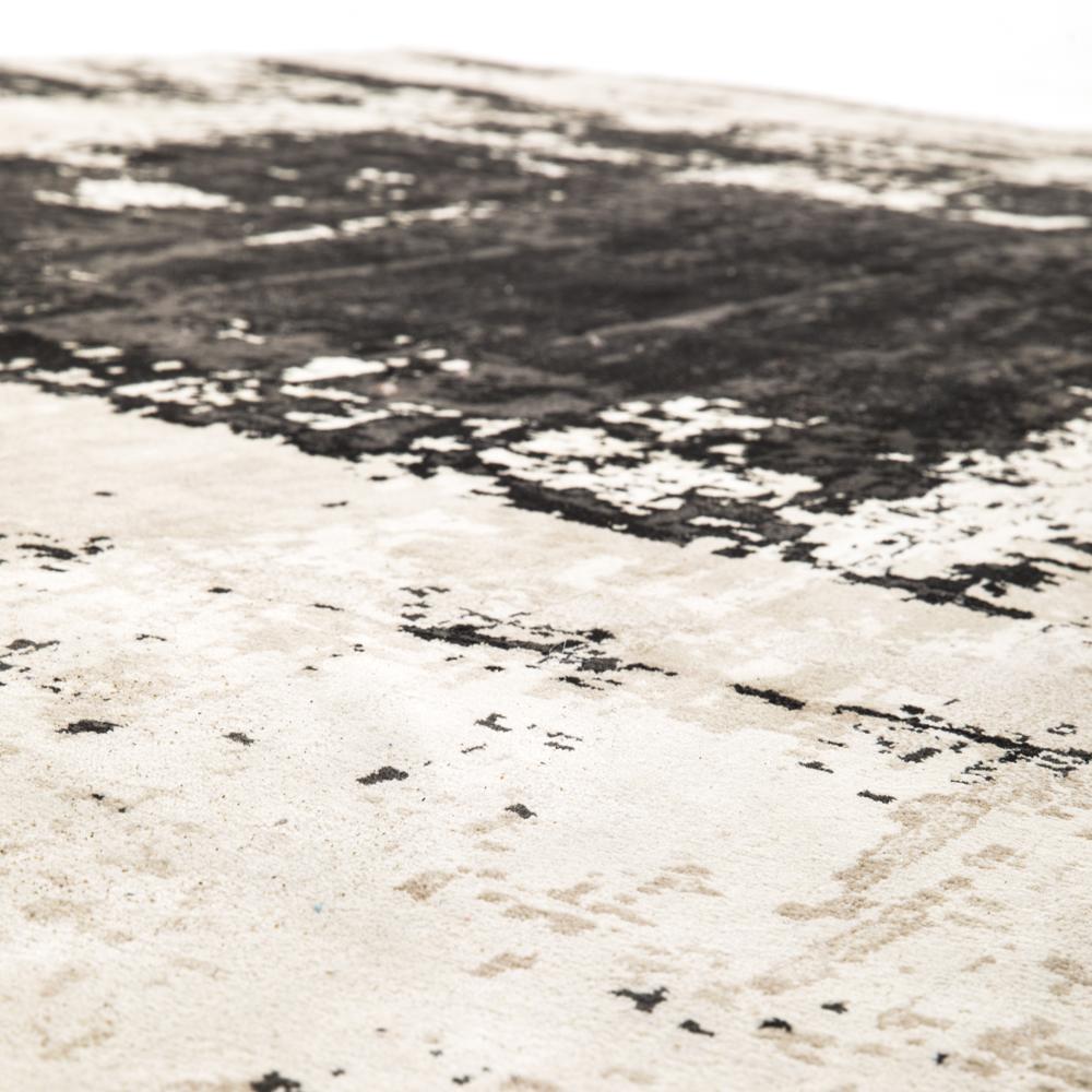 Modern Abstract Black and Cream Rug - Gil & Roy Props