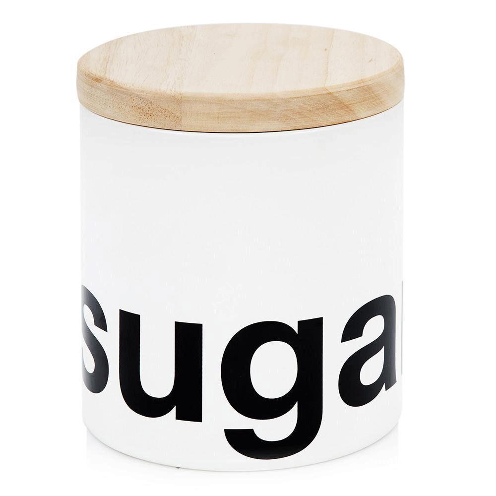 White Black Ceramic Letter Sugar Jar (A+D)