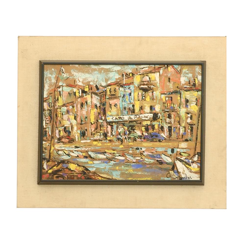 Abstract Colorful City Block Framed Painting