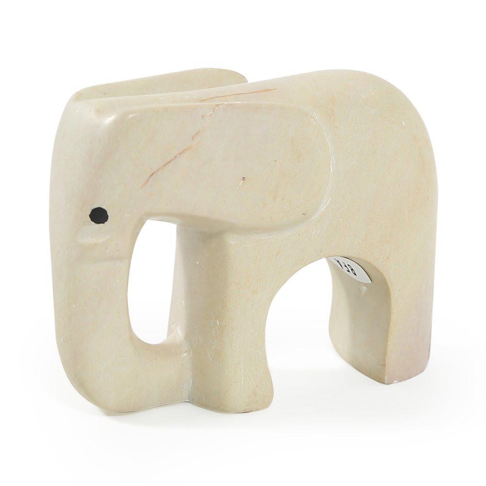 White Soapstone Elephant (A+D)
