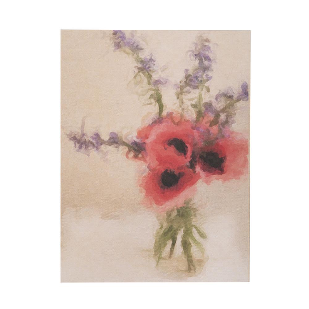 0875 (A+D) Flowers Peach Canvas (18" x 24")