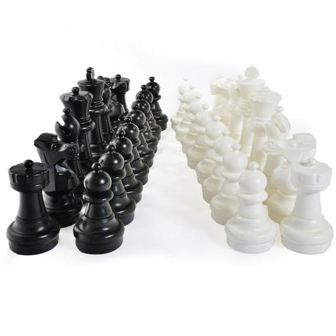 Oversize Black White Chess Set - Pieces Only