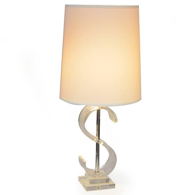 Clear Plastic " S " Table Lamp