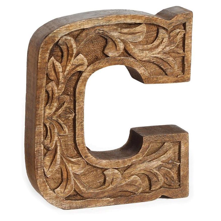 Wood Dark Letter C Sculpture (A+D)