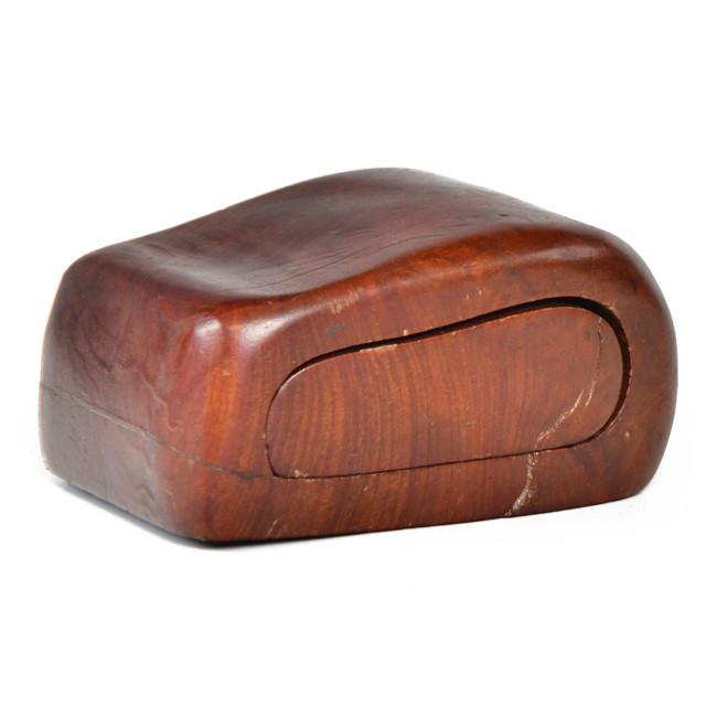 Wood Abstract Polished Compartment Sculpture - Single Drawer