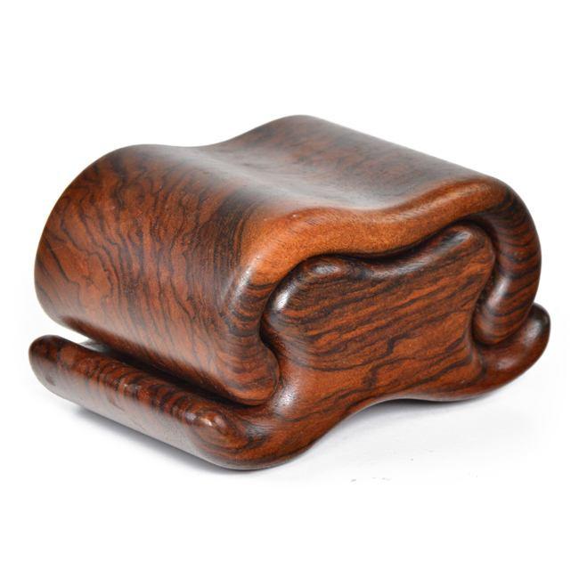 Wood Abstract Polished Compartment Sculpture - Small Baby