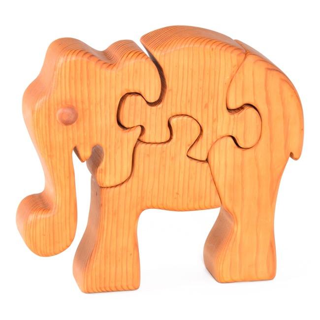 Brown Wood Elephant Puzzle