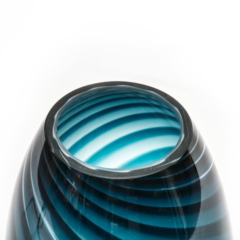Blue Swirl Glass Vase