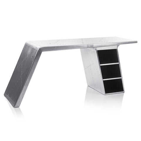 Aviator Hammered Aluminum Desk